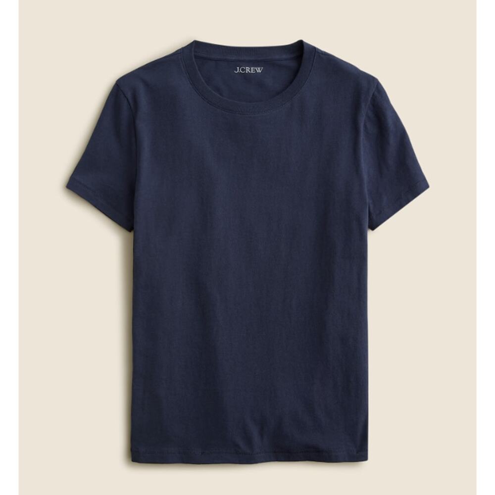 J.Crew Vintage Jersey Classic-fit Crewneck T-shirt WMNS L Navy Blue Short Sleeve
